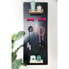 GIROM - Panel organizador de pared acrilico negro 60x50cm