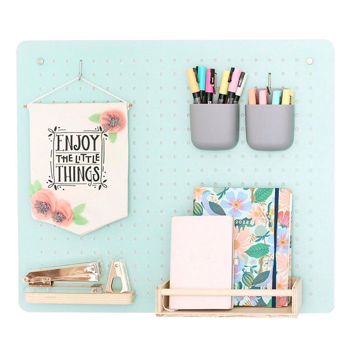 GIROM - Panel organizador de pared acrilico Menta oscuro 60x50cm