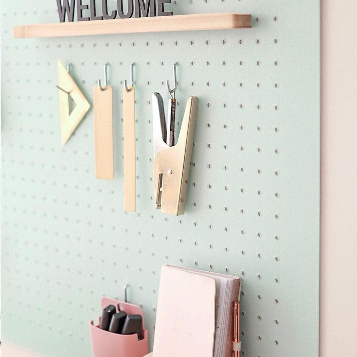 GIROM - Panel organizador de pared acrilico Menta oscuro 60x50cm