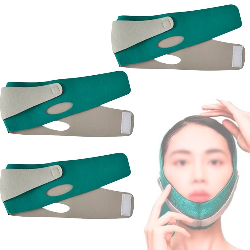 GENERICO - Pack X3 Faja Mentonera Papada Modelador Facial Mejillas