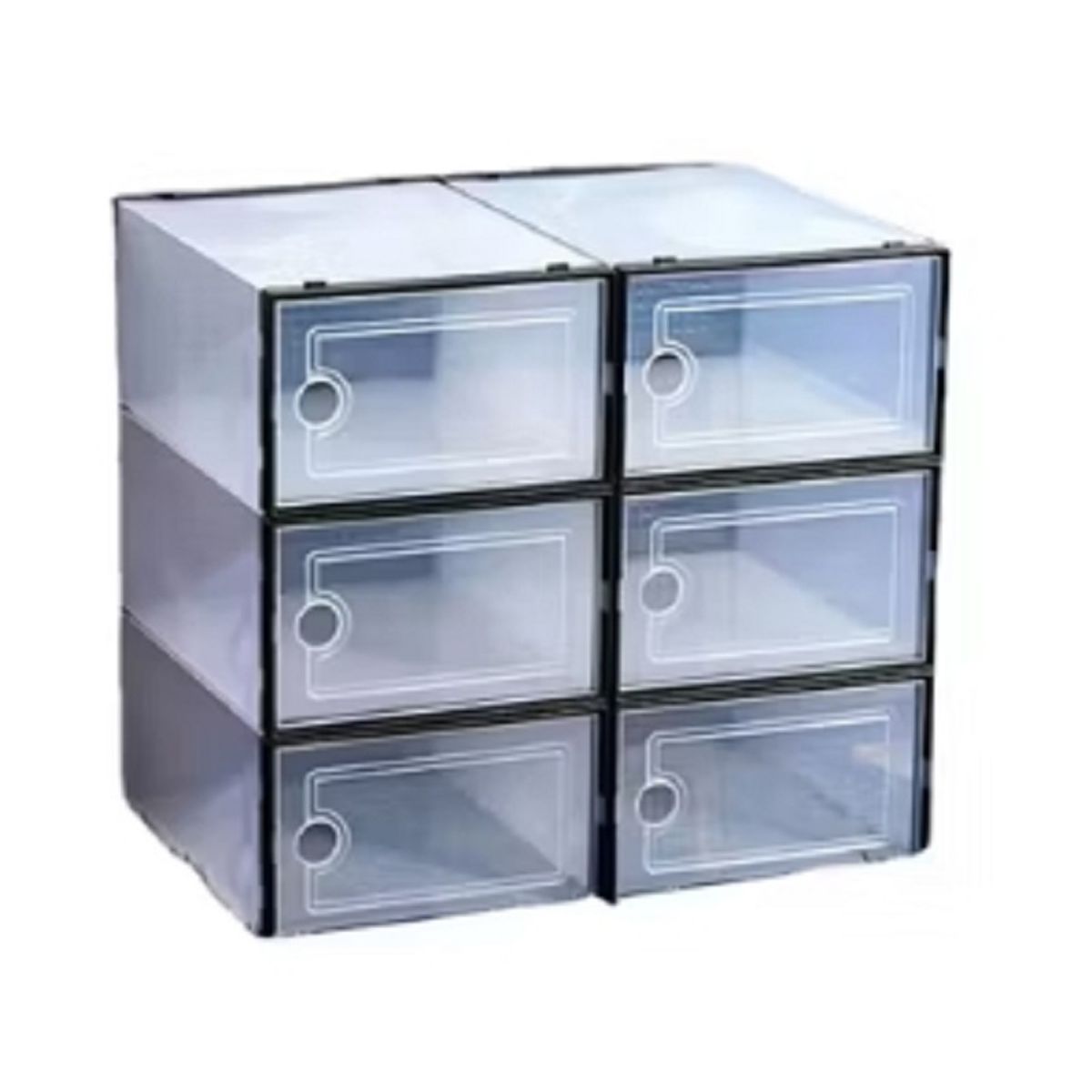 U BUY - Caja De Zapatos Love Grande 6 Piezas35*24*14cm negro transparente