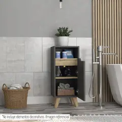 FMFURNITURE - Armario Mediano Para Baño Laurent - Plomo Duna