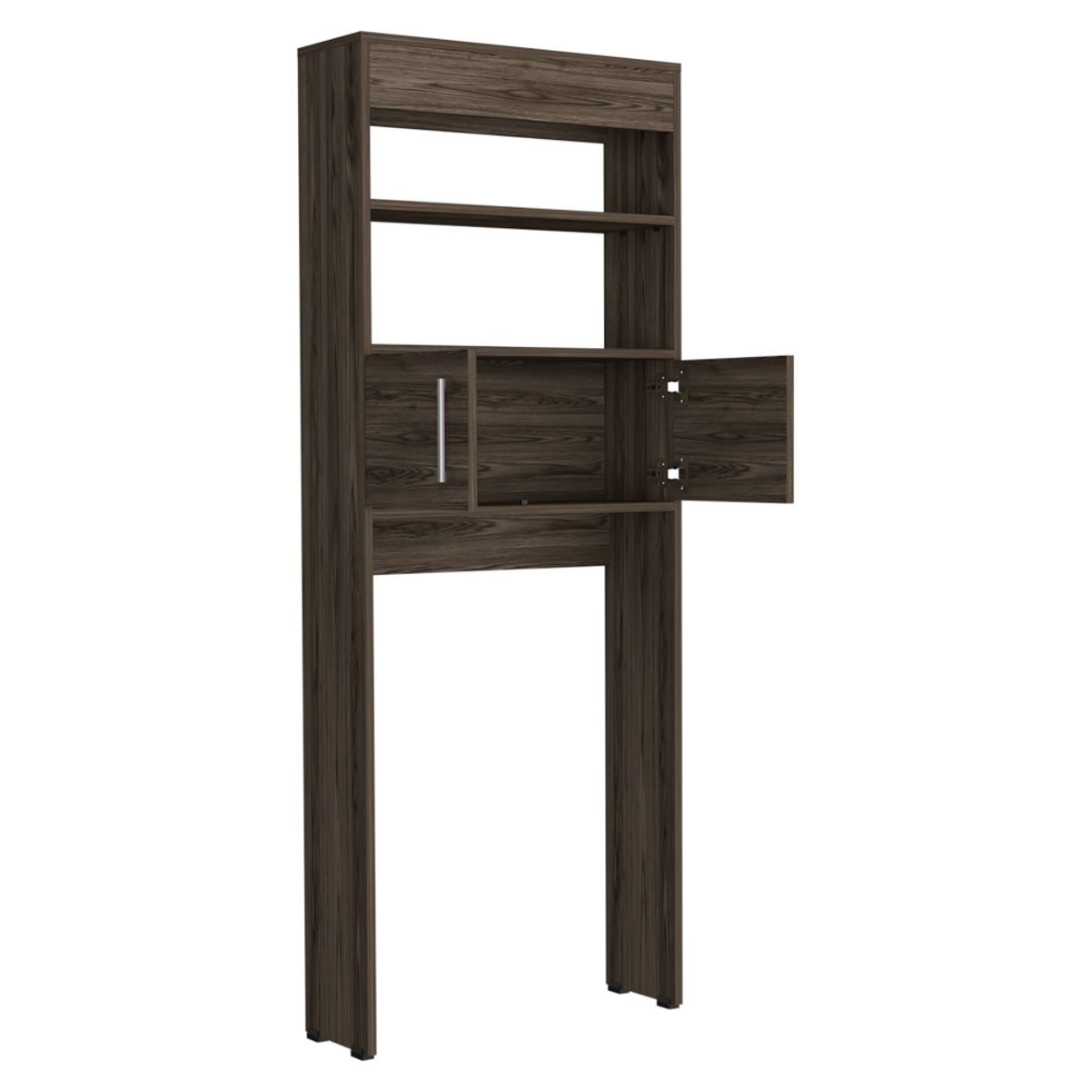 FMFURNITURE - Optimizador De Baño Con 2 Puertas - Café Oscuro 160x62.4x20.3 cm