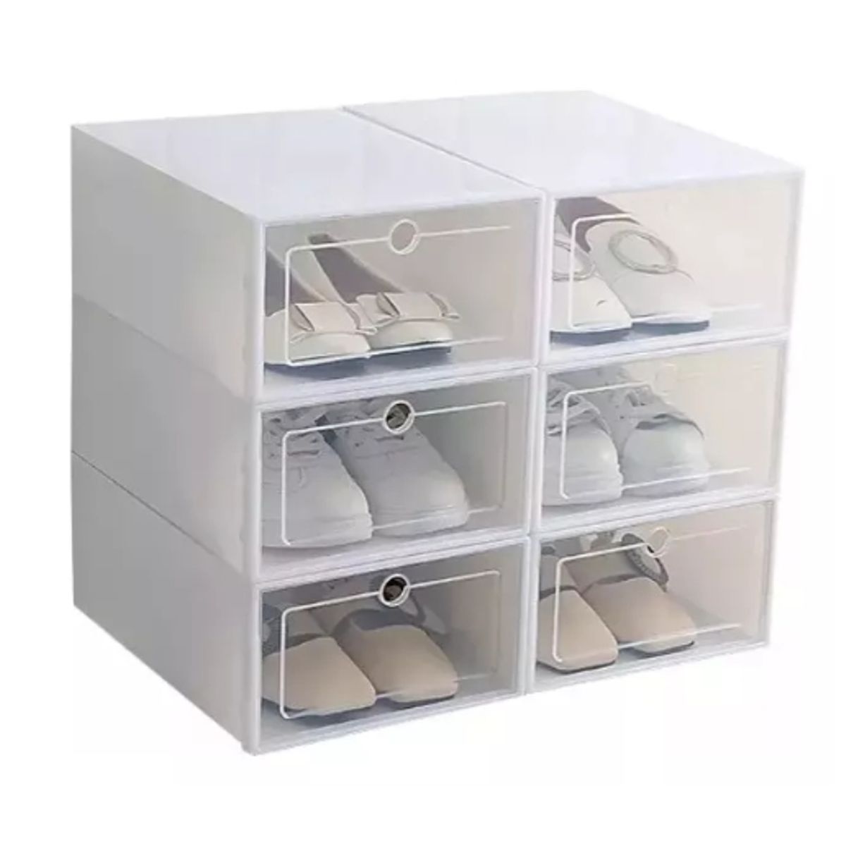 GENERICO - Cajones Organizadores De Zapato Apilable Pack 6 Unidades