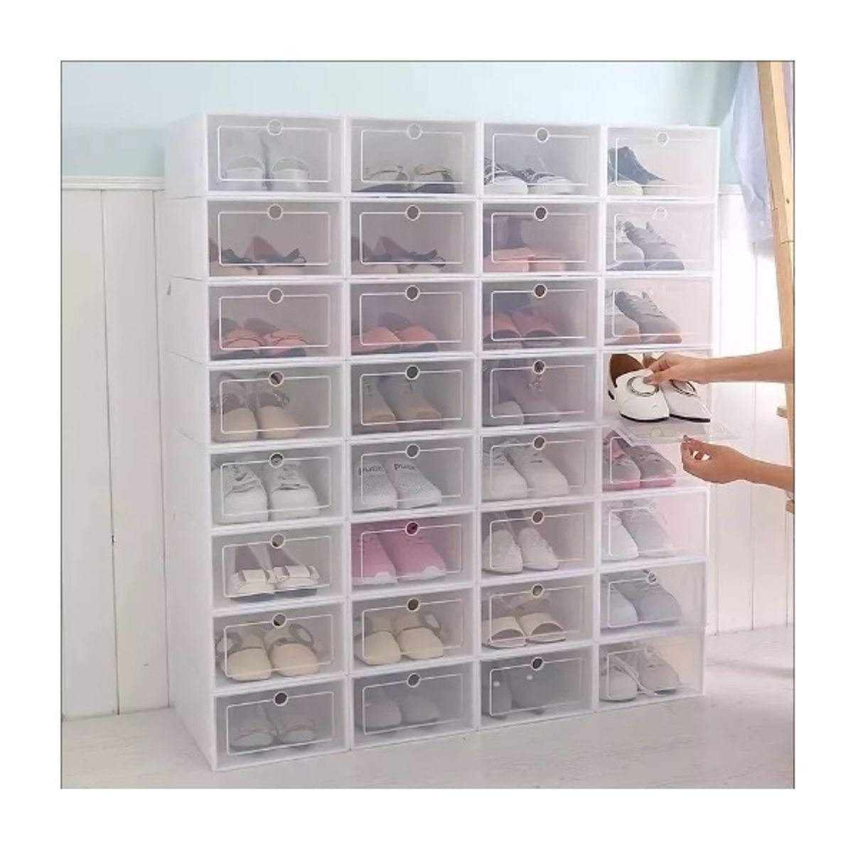 GENERICO - Cajones Organizadores De Zapato Apilable Pack 6 Unidades