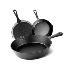 GENERICO - Sartenes De Hierro Fundido Juego De Sartenes 3 Piezas Momcoc