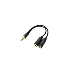 GENERICO - CABLE ADAPTADOR 35MM AUDIO MACHO DOBLE HEMBRA AURICULAR