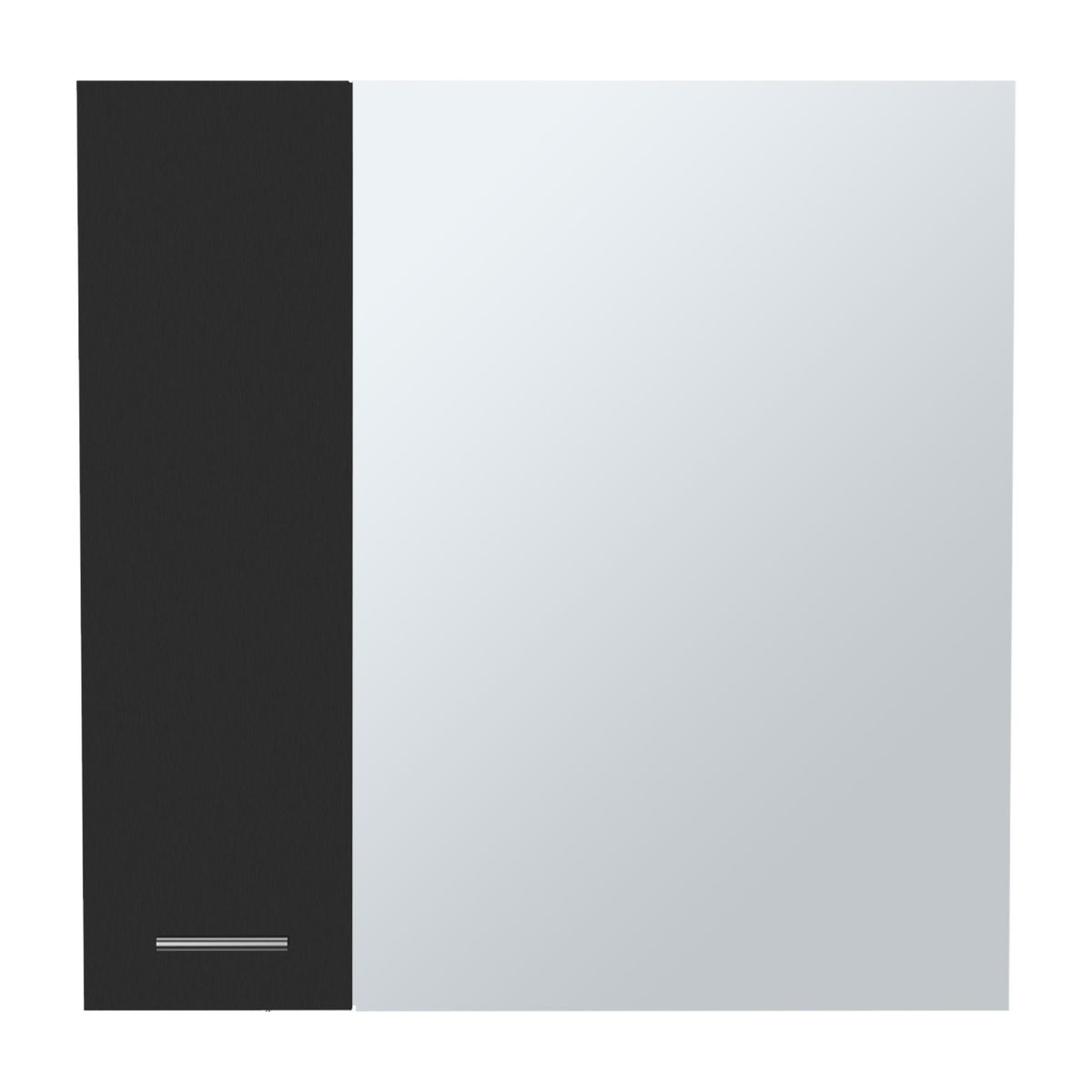 FMFURNITURE - Botiquin 2 Puertas Con Espejo - Negro 60x60x14.9 cm