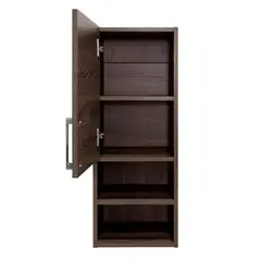FMFURNITURE - Mueble Auxiliar Baño 1 Puerta - Café Oscuro 81.5x30x25.5 cm