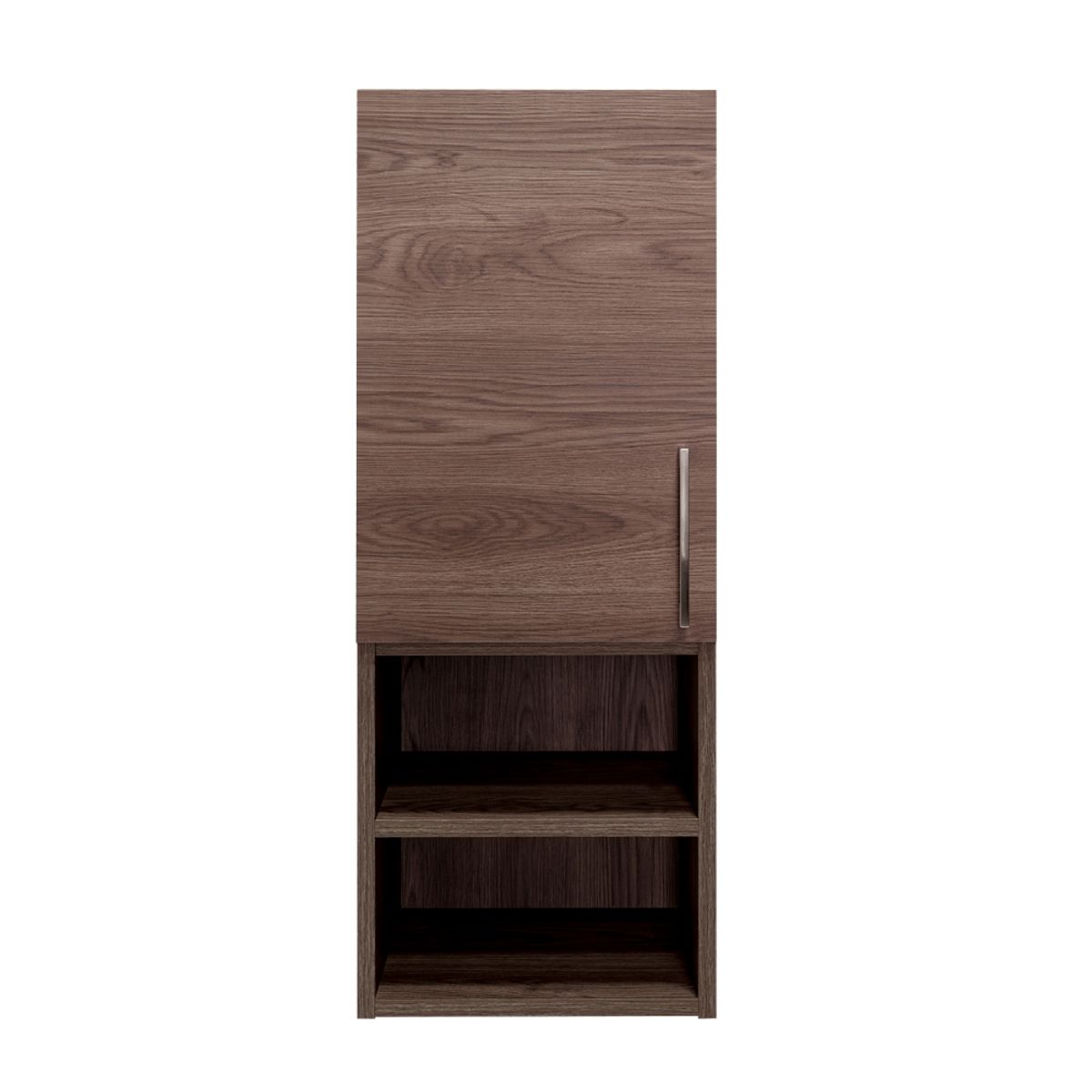 FMFURNITURE - Mueble Auxiliar Baño 1 Puerta - Café Oscuro 81.5x30x25.5 cm