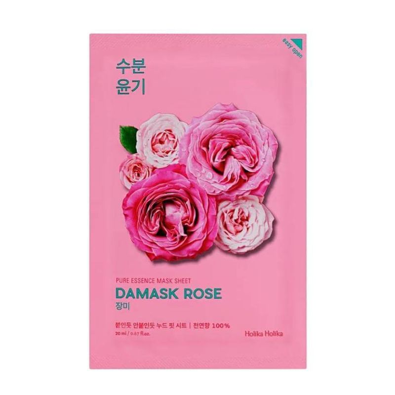 HOLIKA HOLIKA - Mascarilla de Algodón Coreana Pure Essence Mask Sheet Rose.