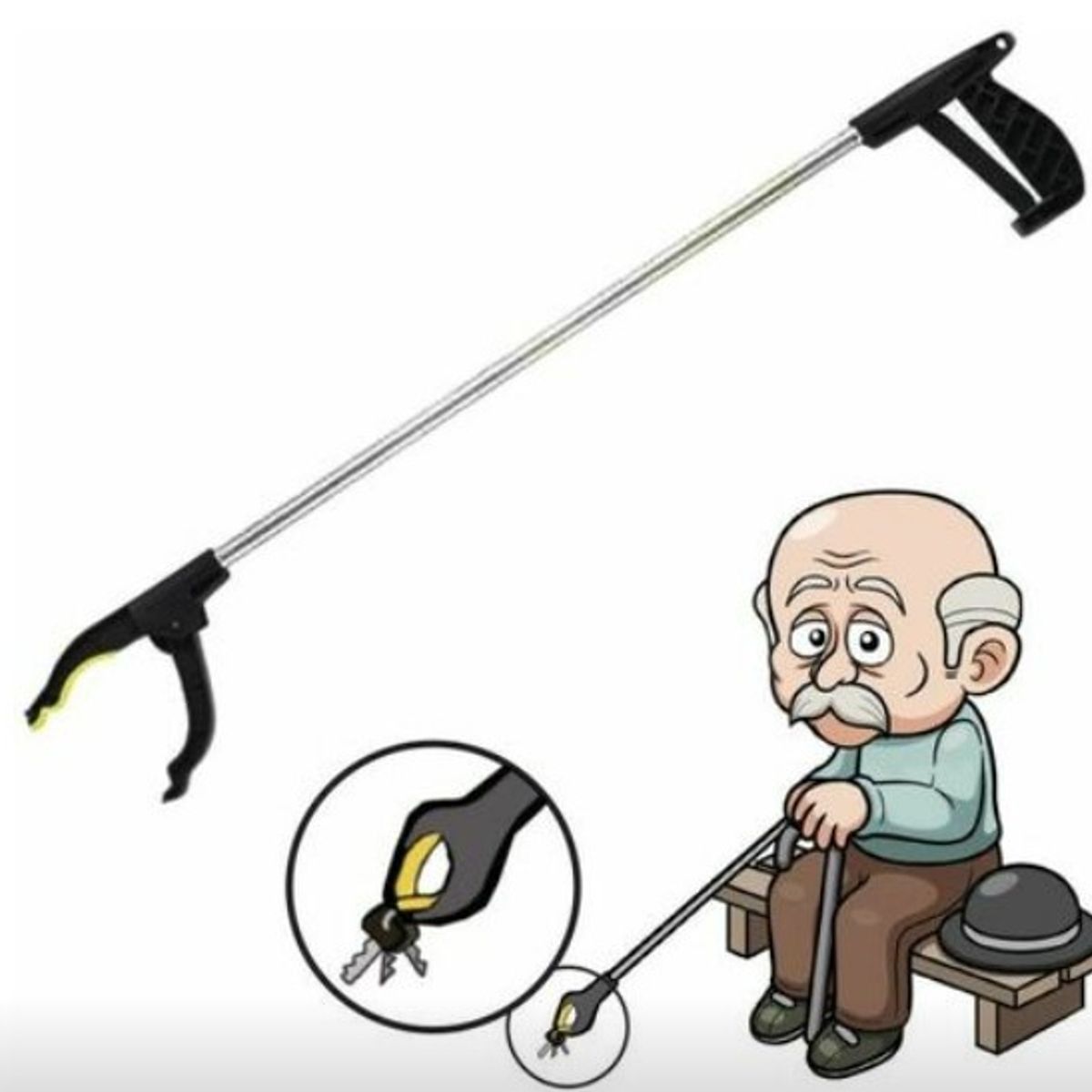 GENERICO - Pinza Garra Recogedor Alcanzador De Objetos Largo Alcance