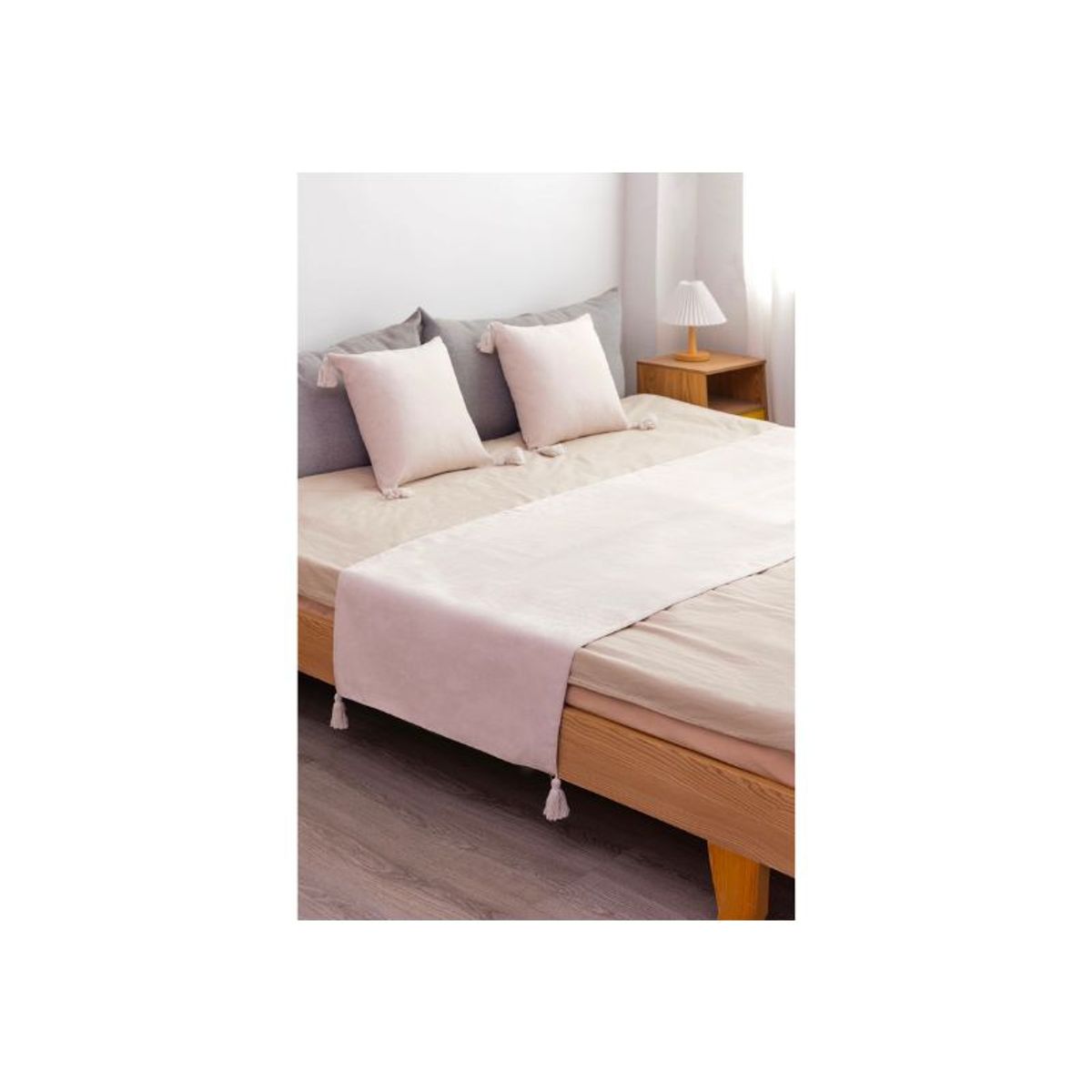 GENERICO - Piecera de Lino 2 Plazas 70 x 210 cm Crema