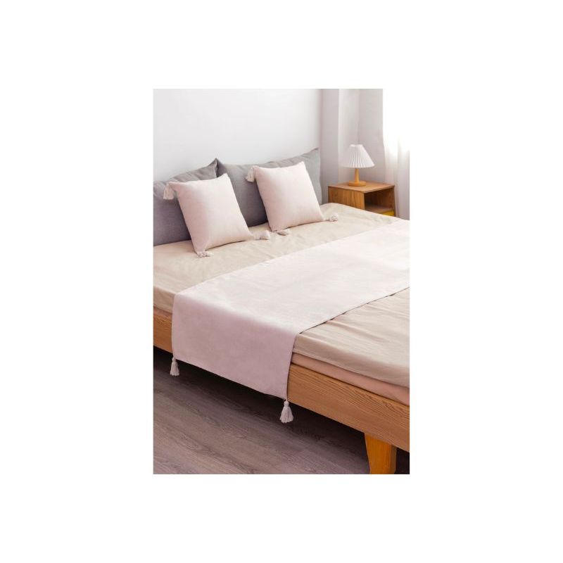 GENERICO - Piecera de Lino 2 Plazas 70 x 210 cm Crema.