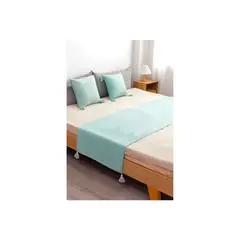 GENERICO - Piecera de Lino 2 Plazas 70 x 210 cm Celeste