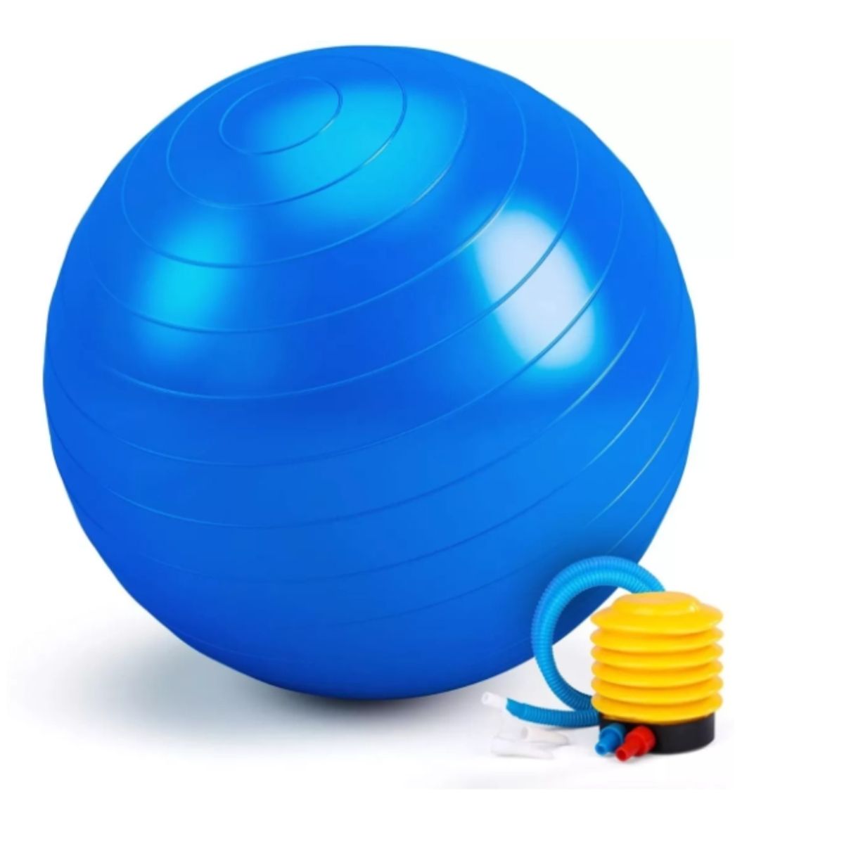GENERICO - Pelota Balon  Azul 65 cms. +Inflador Yoga Pilates