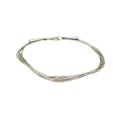 JOYAS MYTOKE - Pulsera Mostacilla Delgada Plata Fina 925 Mujer Clasica