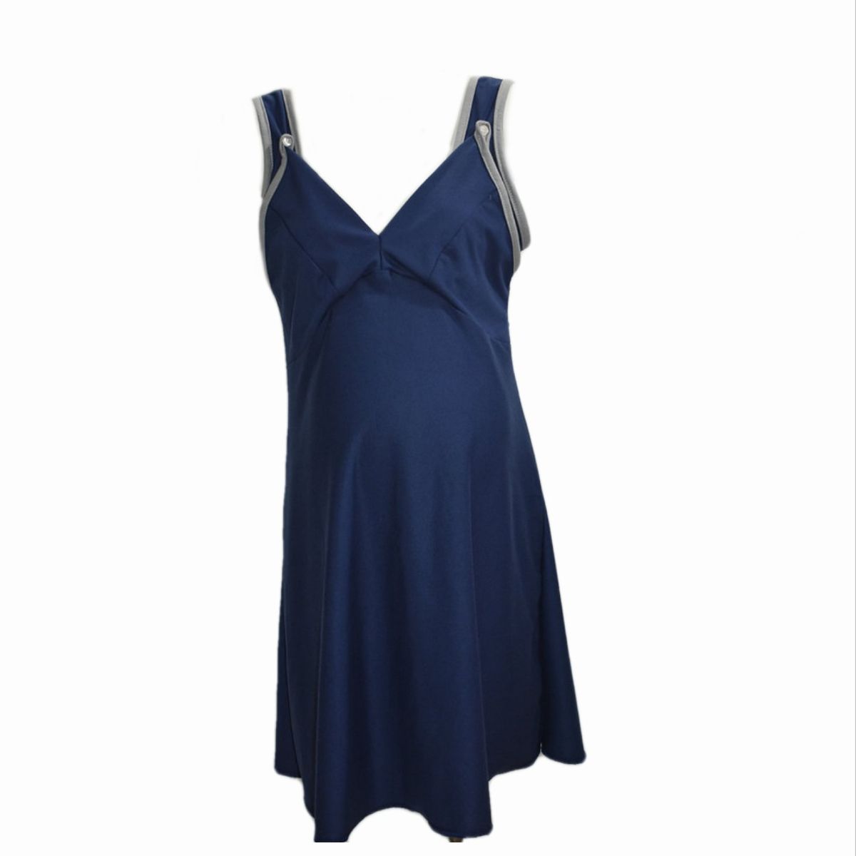 DMOM - Camisa de Dormir Embarazo y Lactancia DMom Azul Marino modelo bretel