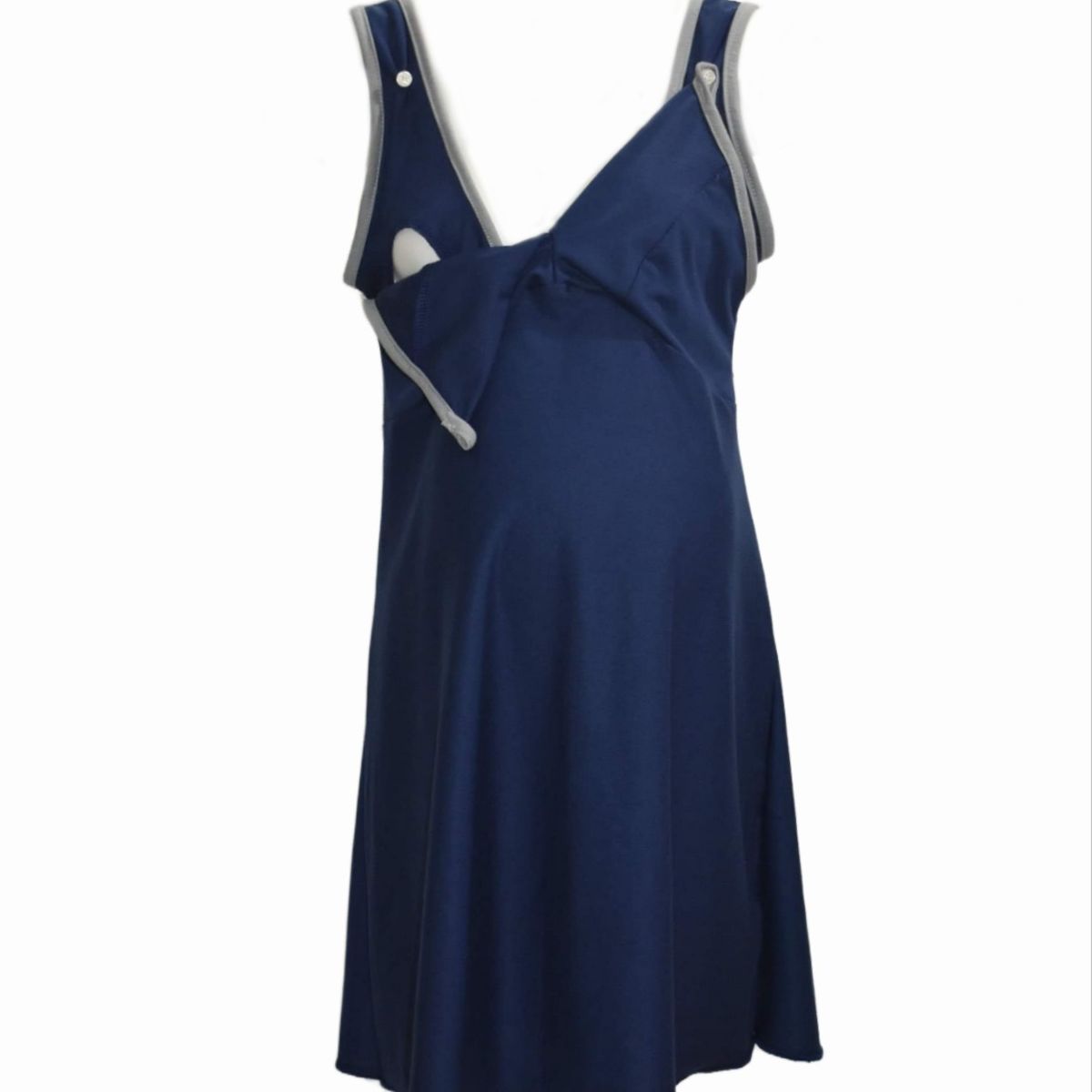 DMOM - Camisa de Dormir Embarazo y Lactancia DMom Azul Marino modelo bretel