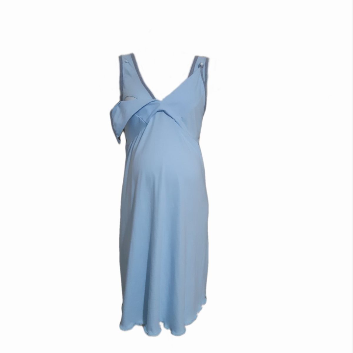 DMOM - Camisa dormir Maternal y Lactancia DMom color Celeste modelo Bretel