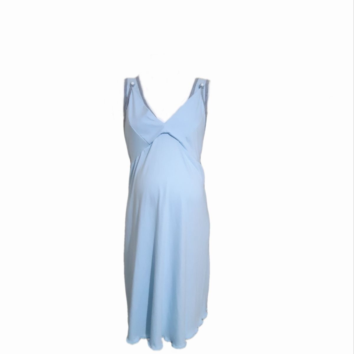 DMOM - Camisa dormir Maternal y Lactancia DMom color Celeste modelo Bretel