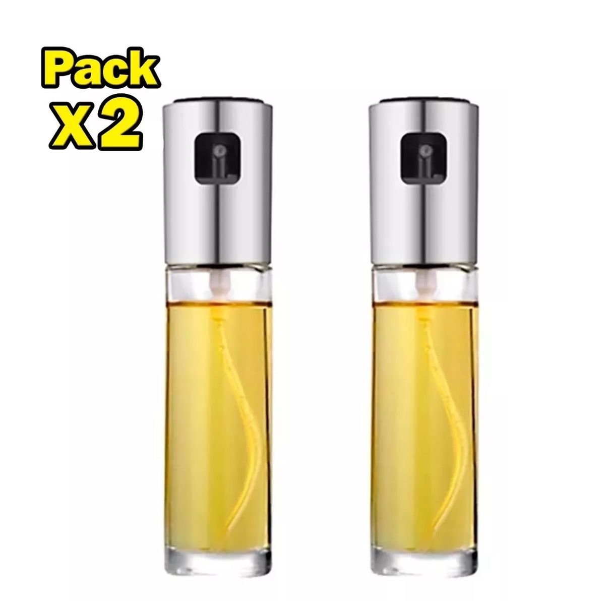 GENERICO - Pack x2 Dispensador Spray Rociador Aceite Vinagre Botella De Vidrio