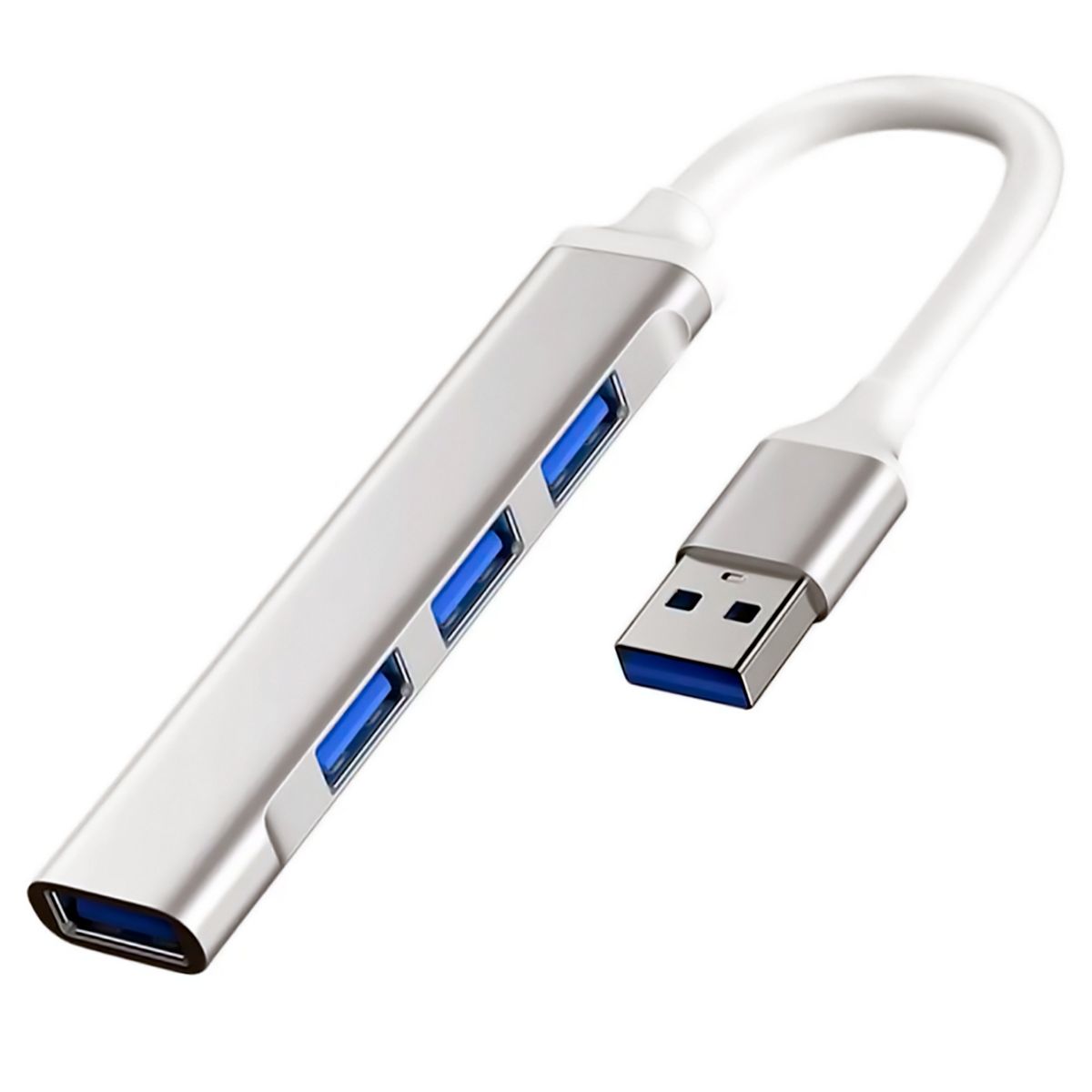 GENERICO - Hub Usb 4 Puertos 3.0 Ultra Slim Para Pc Notebook