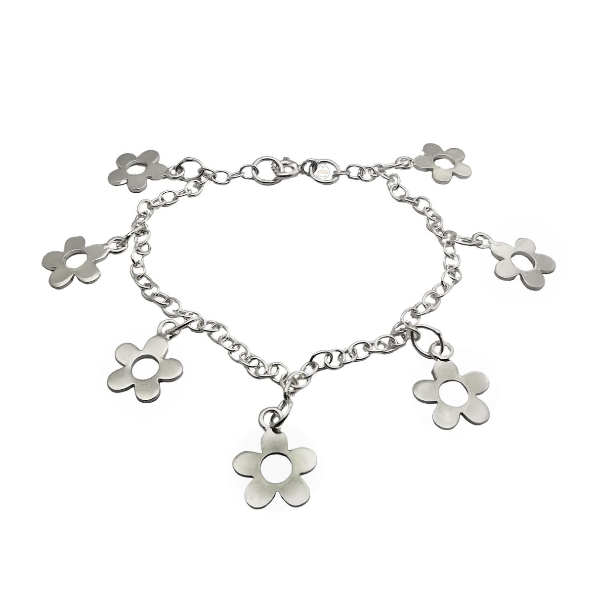 JOYAS MYTOKE - Pulsera Con Dijes Colgando Chiches Flores Plata Fina 925