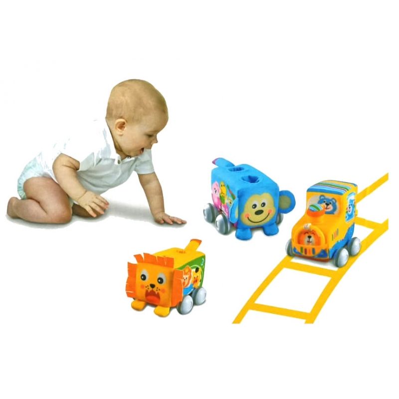 GENERICO - PLAYMAT HX7120 BABY TRAIN SET 4 FNNY TOYS INCLUDED ( PULL
