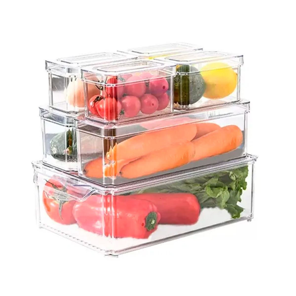 GENERICO - Organizador Refrigerador Transparente Alta Resistencia 7 Pcs