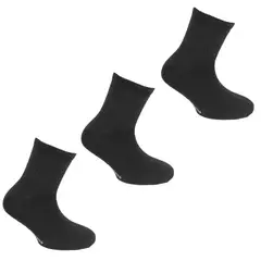 MONARCH - 3 Pares Calcetin Bamboo 3/4 Liso Negro