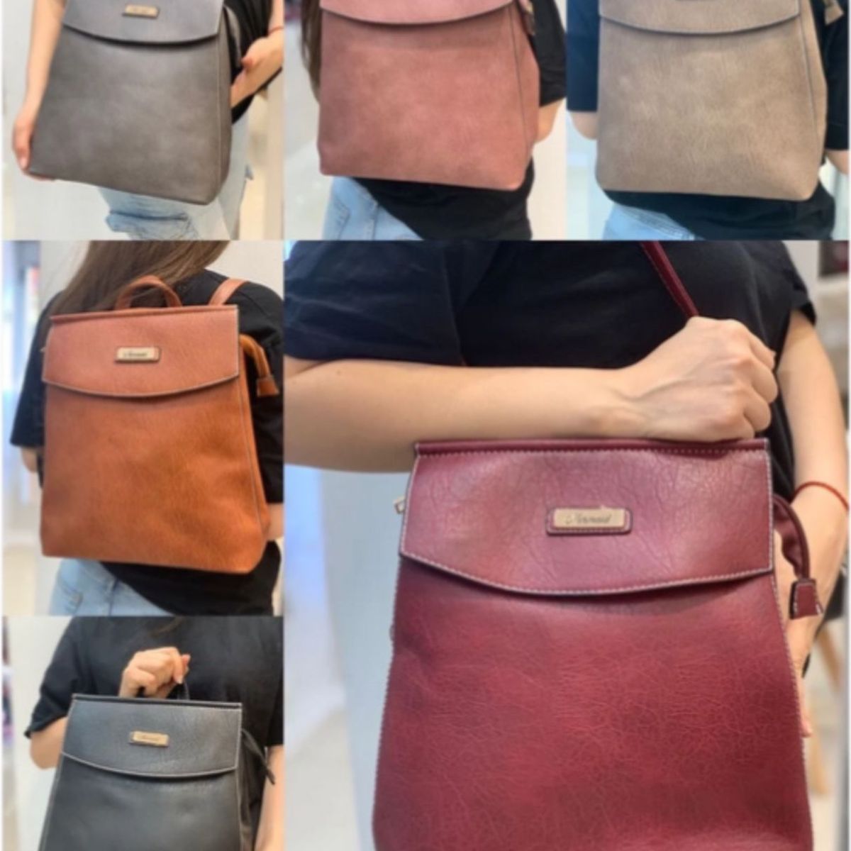 GENERICO - Cartera Mochila 2 en 1 Eco cuero Rosa