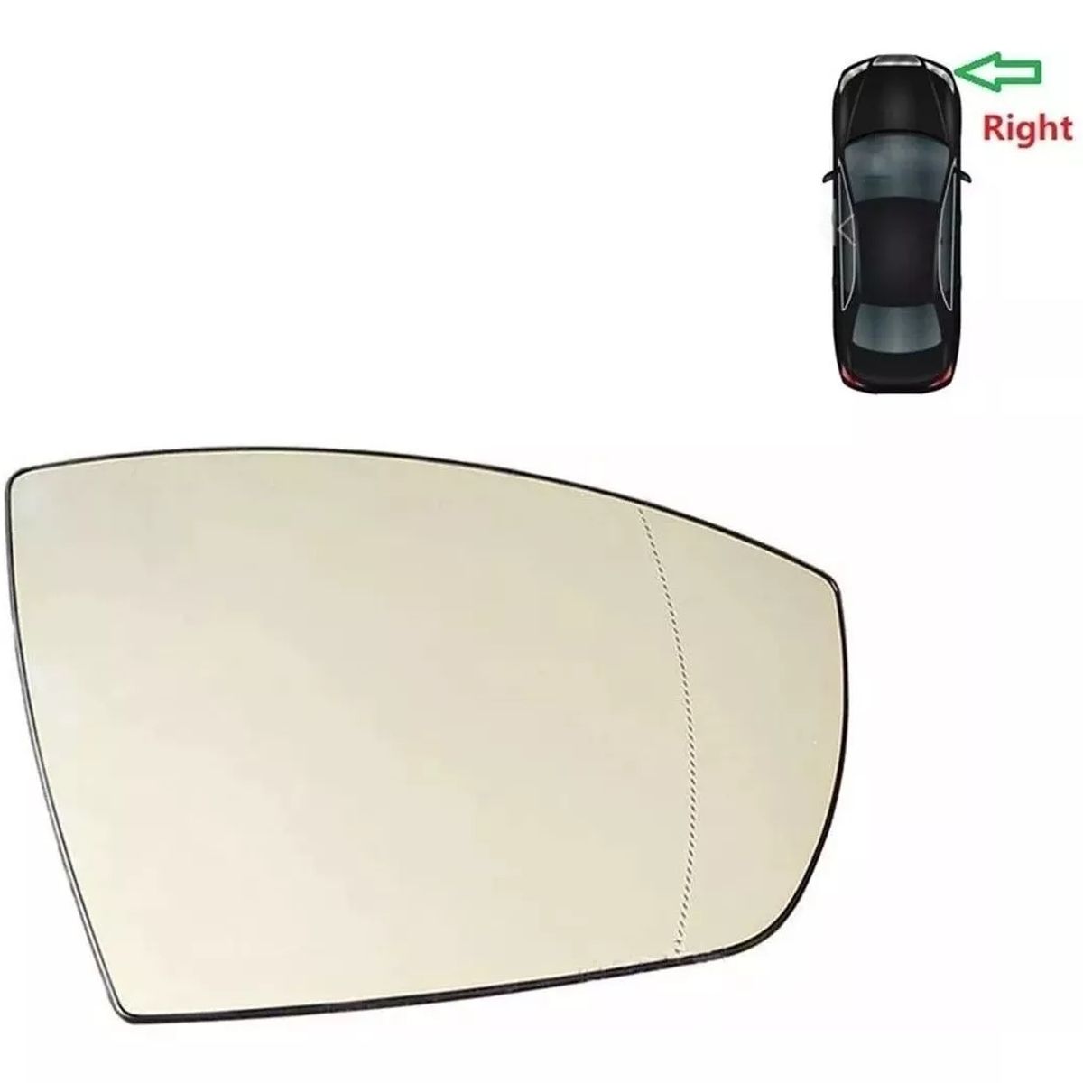 KUANGYE - Luneta Retrovisor Derecho Para Ford Eco Sport 2013 Hasta