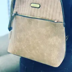 GENERICO - Mochila Eco cuero Café Claro Casual