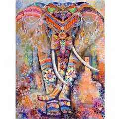 KUANGYE - Bordado Pintura Diamante - 5d Diy Elefante Hindú 40x50