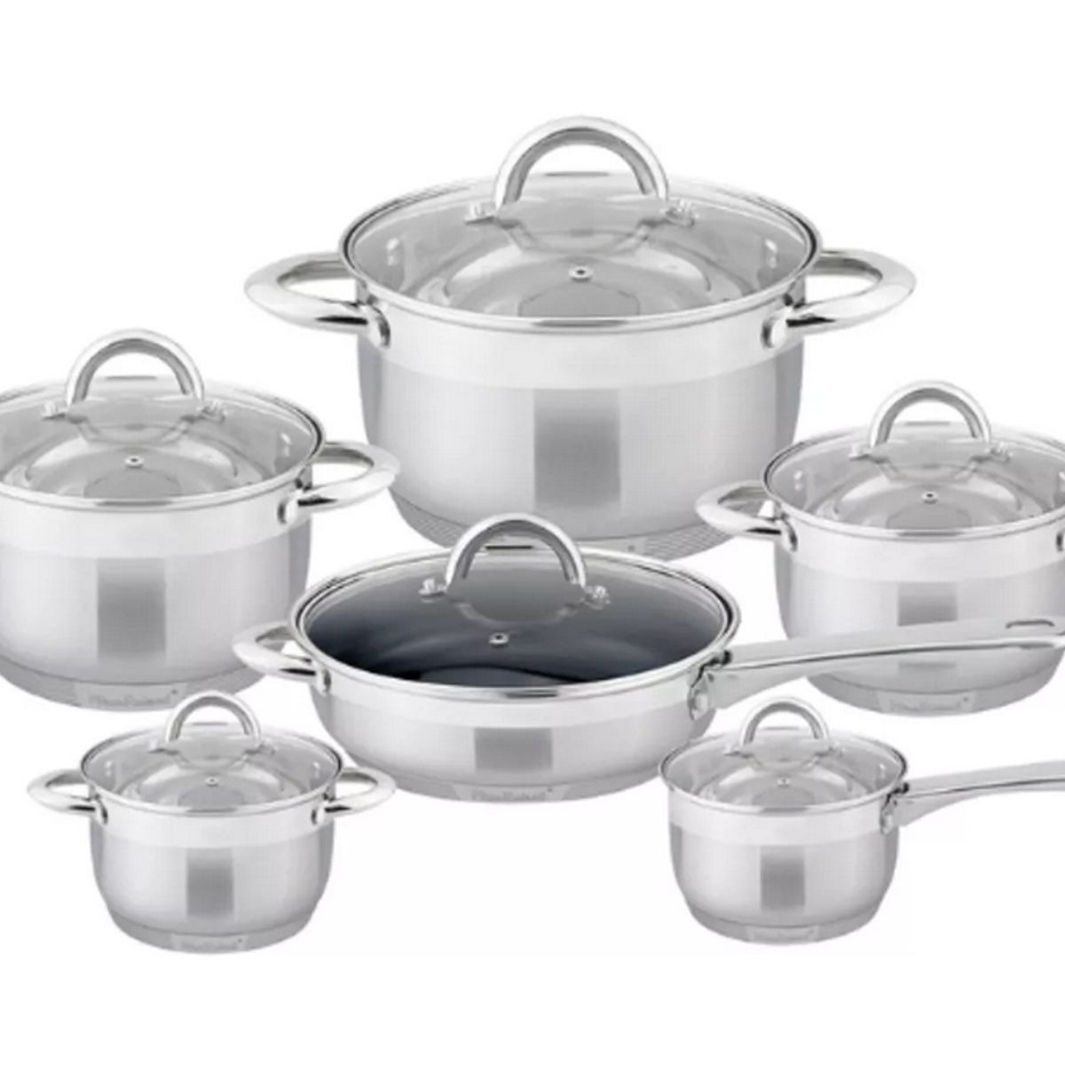GENERICO - Set Ollas Bateria De Cocina 12 Piezas Acero Inox Vertex