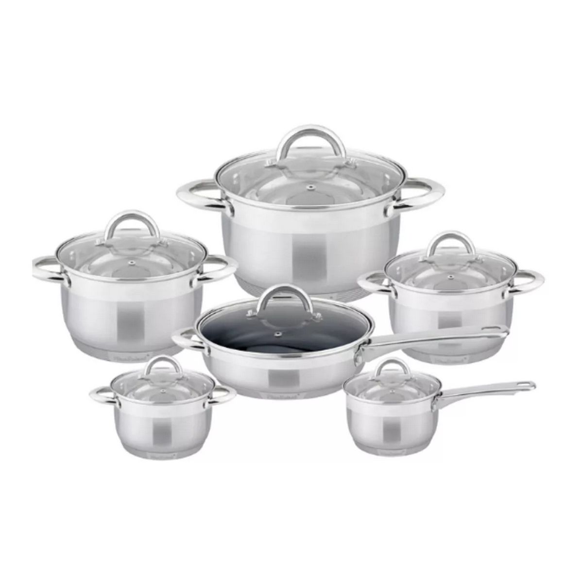 GENERICO - Set Ollas Bateria De Cocina 12 Piezas Acero Inox Vertex
