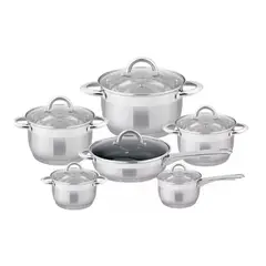 GENERICO - Set Ollas Bateria De Cocina 12 Piezas Acero Inox Vertex