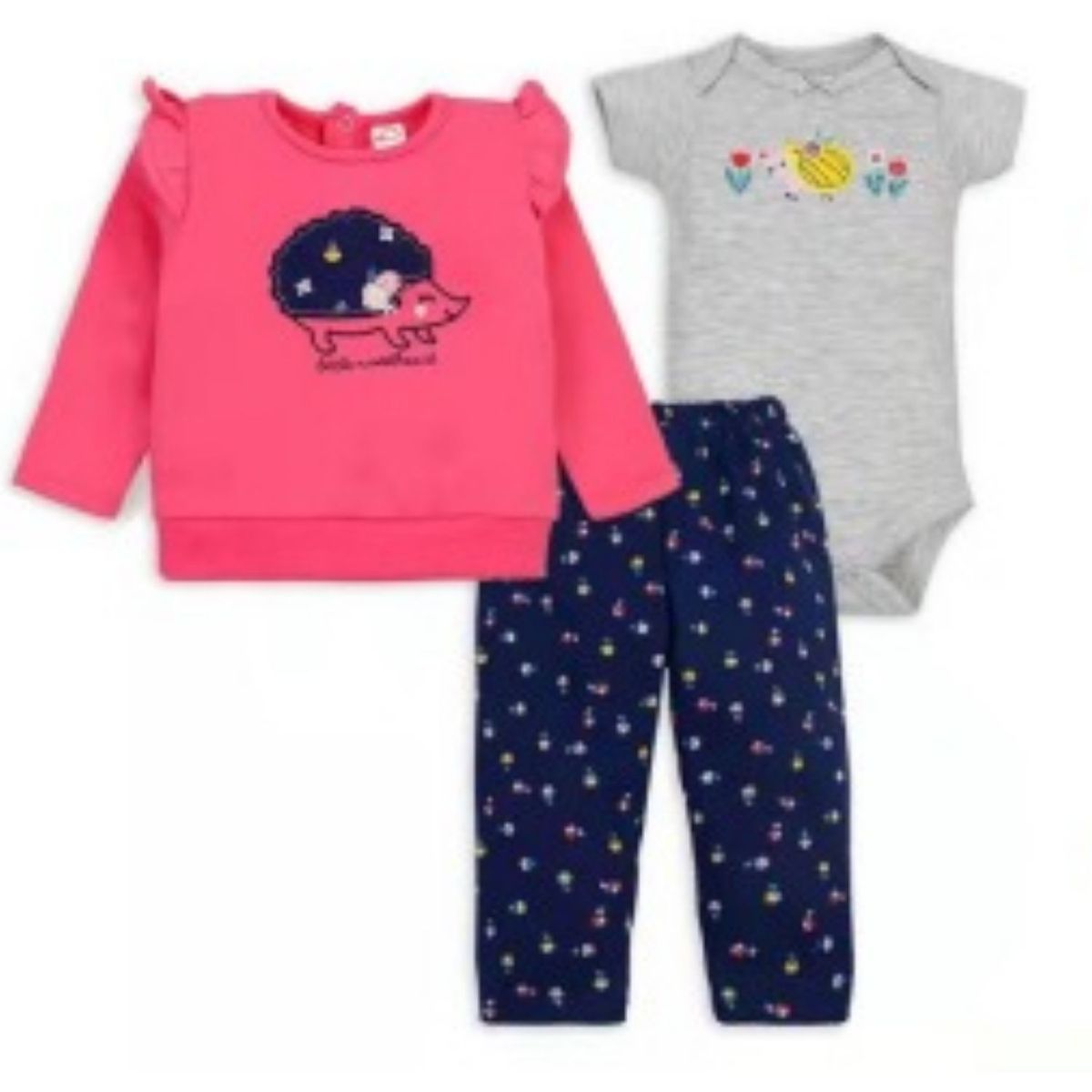 TEDMIMAK - Conjunto Bebe Niña Pack 3 Piezas Tedmimak Erizo