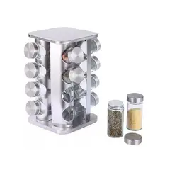 GENERICO - Especiero Metalico Giratorio 16 Frascos