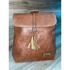 GENERICO - Mochila Eco cuero Café Elegante