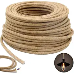 KUANGYE - Cable Cordón Eléctrico Yute Bipolar 2x0.75 Mm2 5 Mts