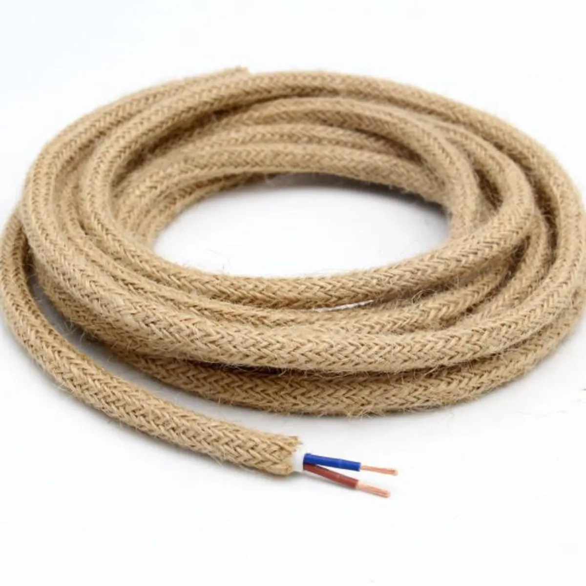 KUANGYE - Cable Cordón Eléctrico Yute Bipolar 2x0.75 Mm2 5 Mts