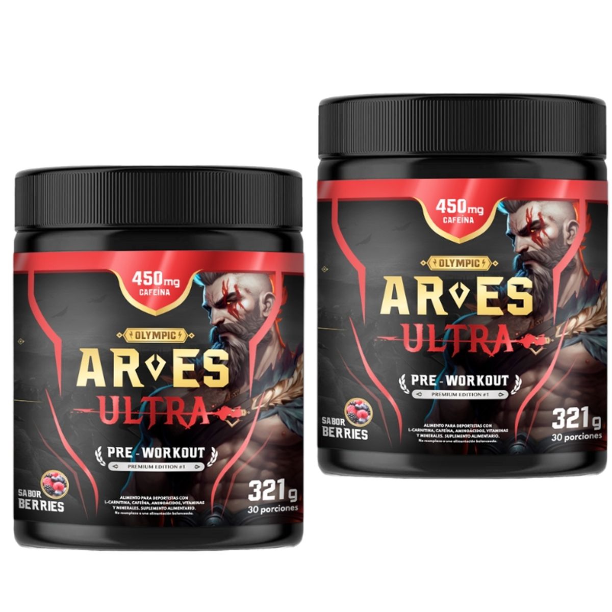 PALIKOS FITNESS - 2 pre entrenos 60 servicios en total (450 mg cafeina ).