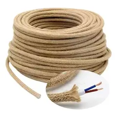 KUANGYE - Cable Cordón Eléctrico Yute Bipolar 2x0.75 Mm2 10 Mts