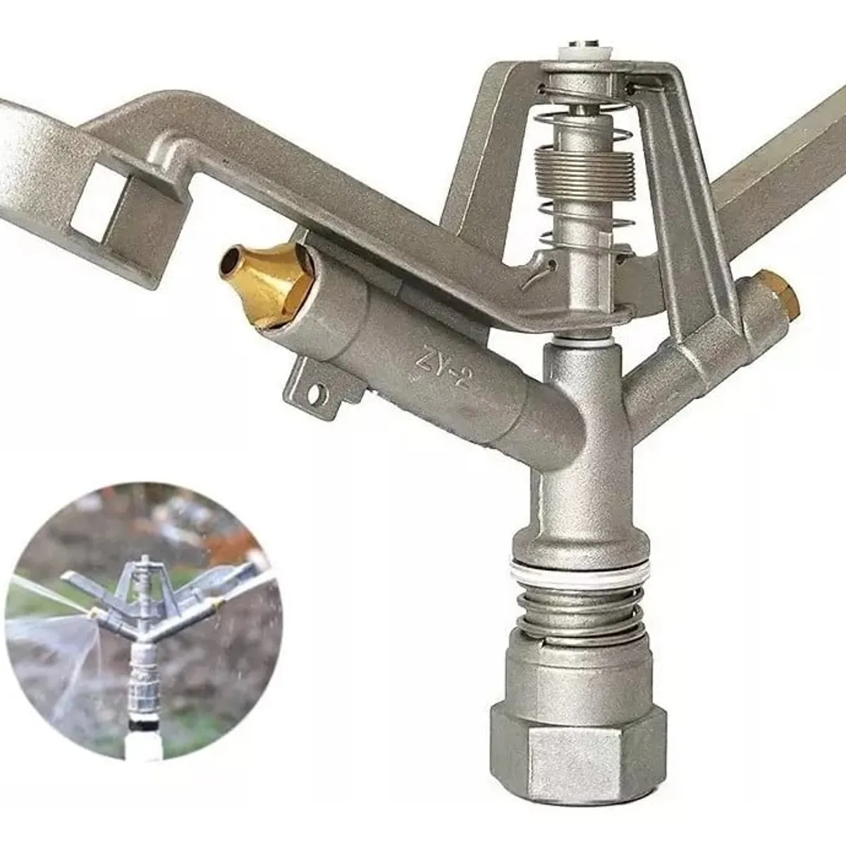 KUANGYE - Aspersor De Riego Agrícola 1.0 Pulgadas Rotación Automático 360°