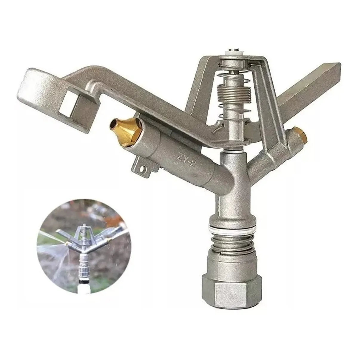 KUANGYE - Aspersor De Riego Agrícola 1.0 Pulgadas Rotación Automático 360°