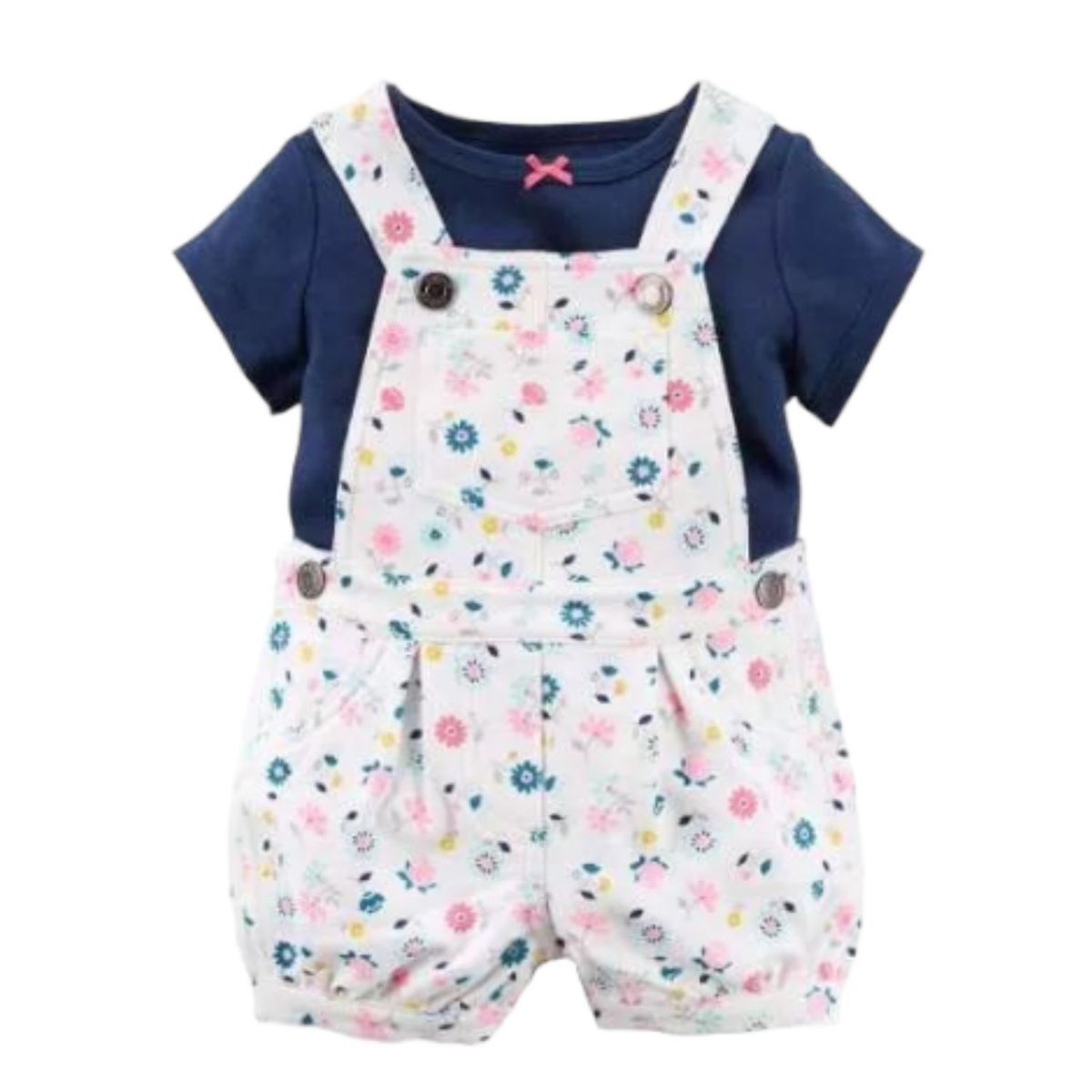 TEDMIMAK - Conjunto 2 Piezas Bebé Niña Florecitas Tedmimak 100% Algodón