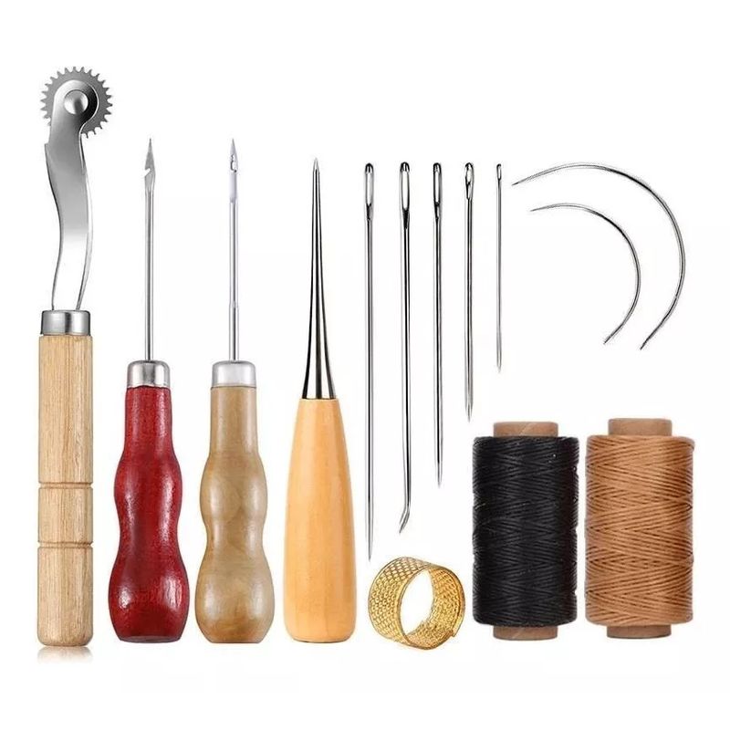 KUANGYE - Kit De Costura Para Manualidades De Cuero Hilo Encerado Diy