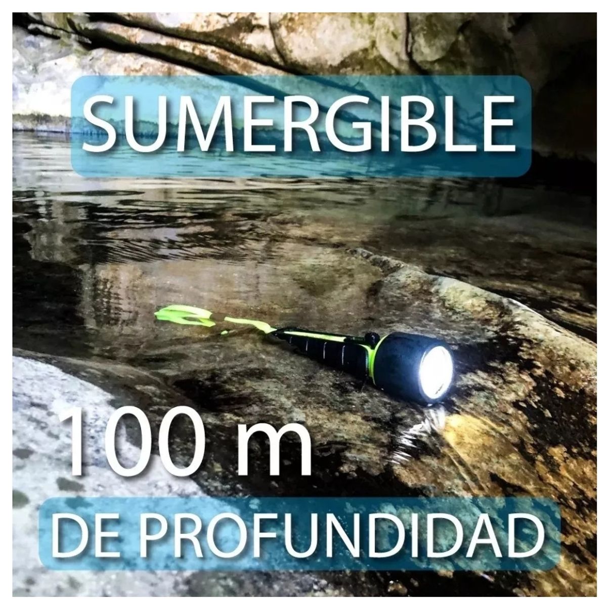 KUANGYE - Lámpara Acuática Sumergible Profesional Linternas Buceo 100 Metros